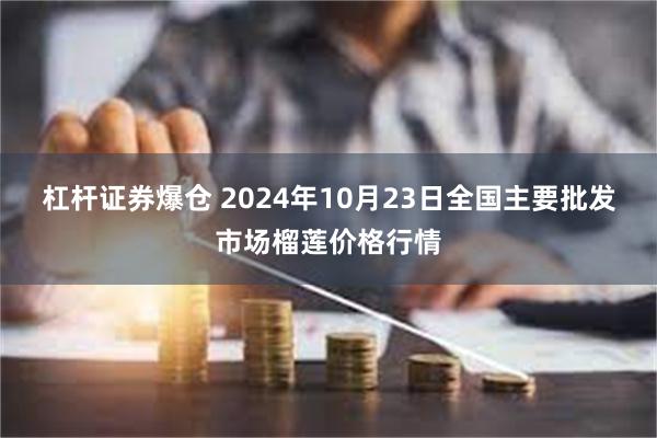 杠杆证券爆仓 2024年10月23日全国主要批发市场榴莲价格行情