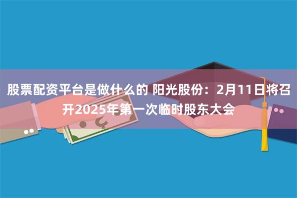 股票配资平台是做什么的 阳光股份：2月11日将召开2025年第一次临时股东大会